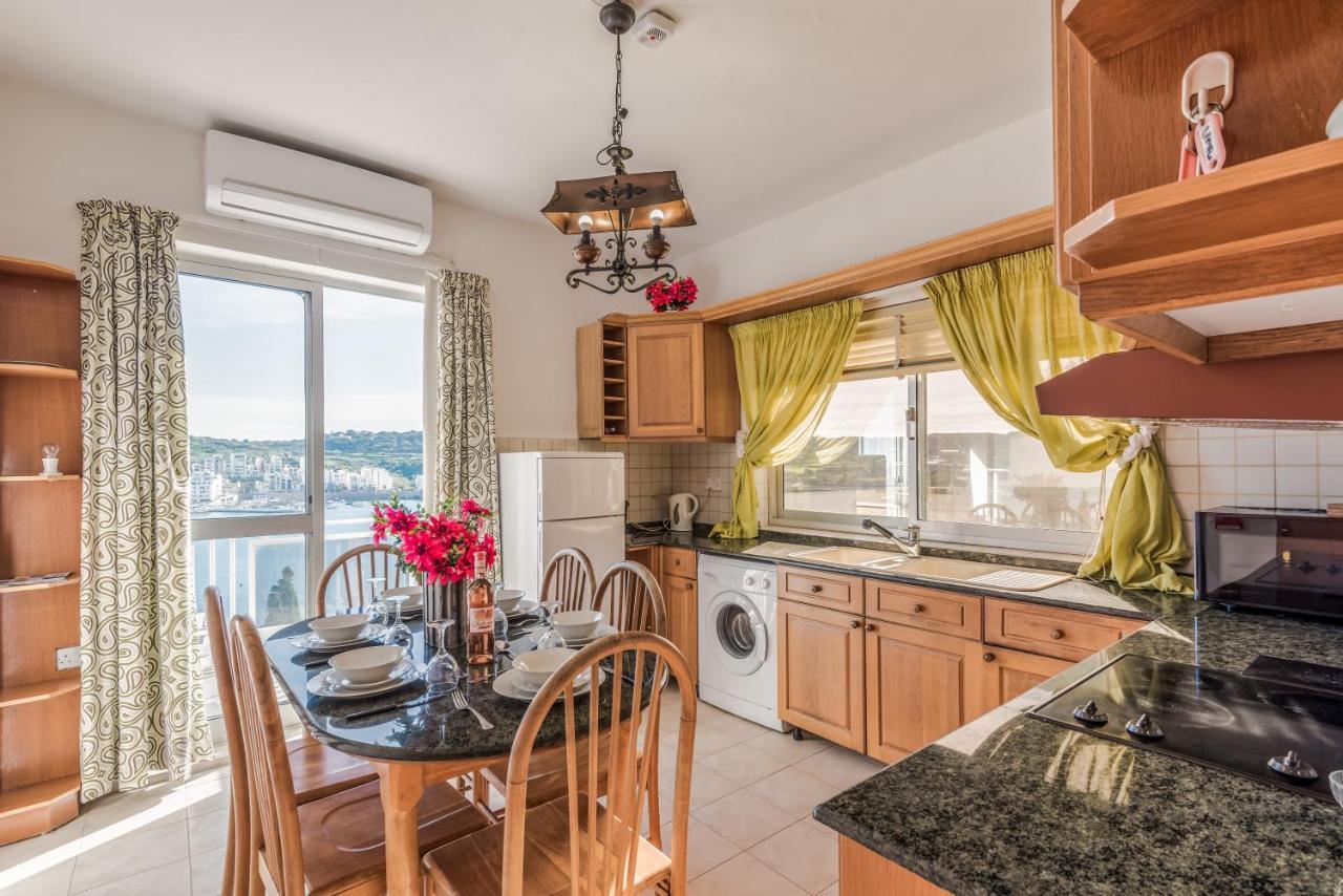 Bayview 2 Bedroom Seaview Apartment With Large Terrace With Panoramic Views - By Getawaysmalta St. Paul's Bay Dış mekan fotoğraf